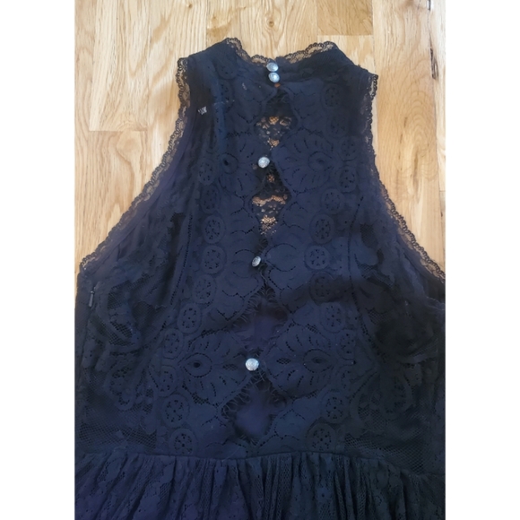 Free People 'Verushka' Lace Mini Dress Size 4 Black - Picture 7 of 13
